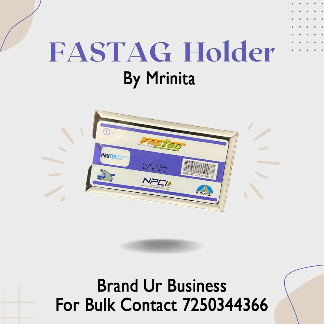 VC4 Fastag Holder for all type 4-Wheeler Windshield Fastag Holder Card Holder for Toll (Fastag Not Included) Transparent Crystal.