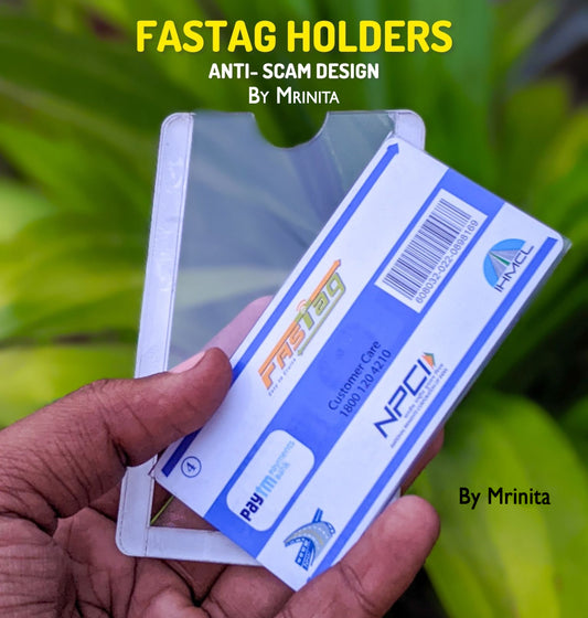 VC4 Fastag Holder for all type 4-Wheeler Windshield Fastag Holder Card Holder for Toll (Fastag Not Included) Transparent Crystal.
