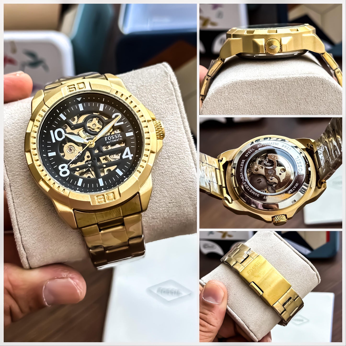 Fossil Bronson Automatic Gold Chain Men Watch