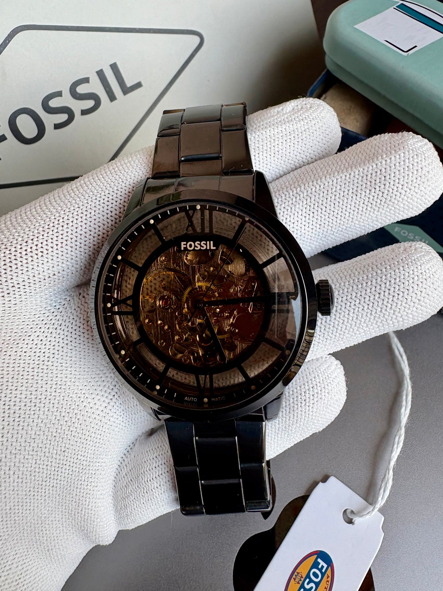 Fossil Townsman Automatic Men’s Watch Black Brown Gold