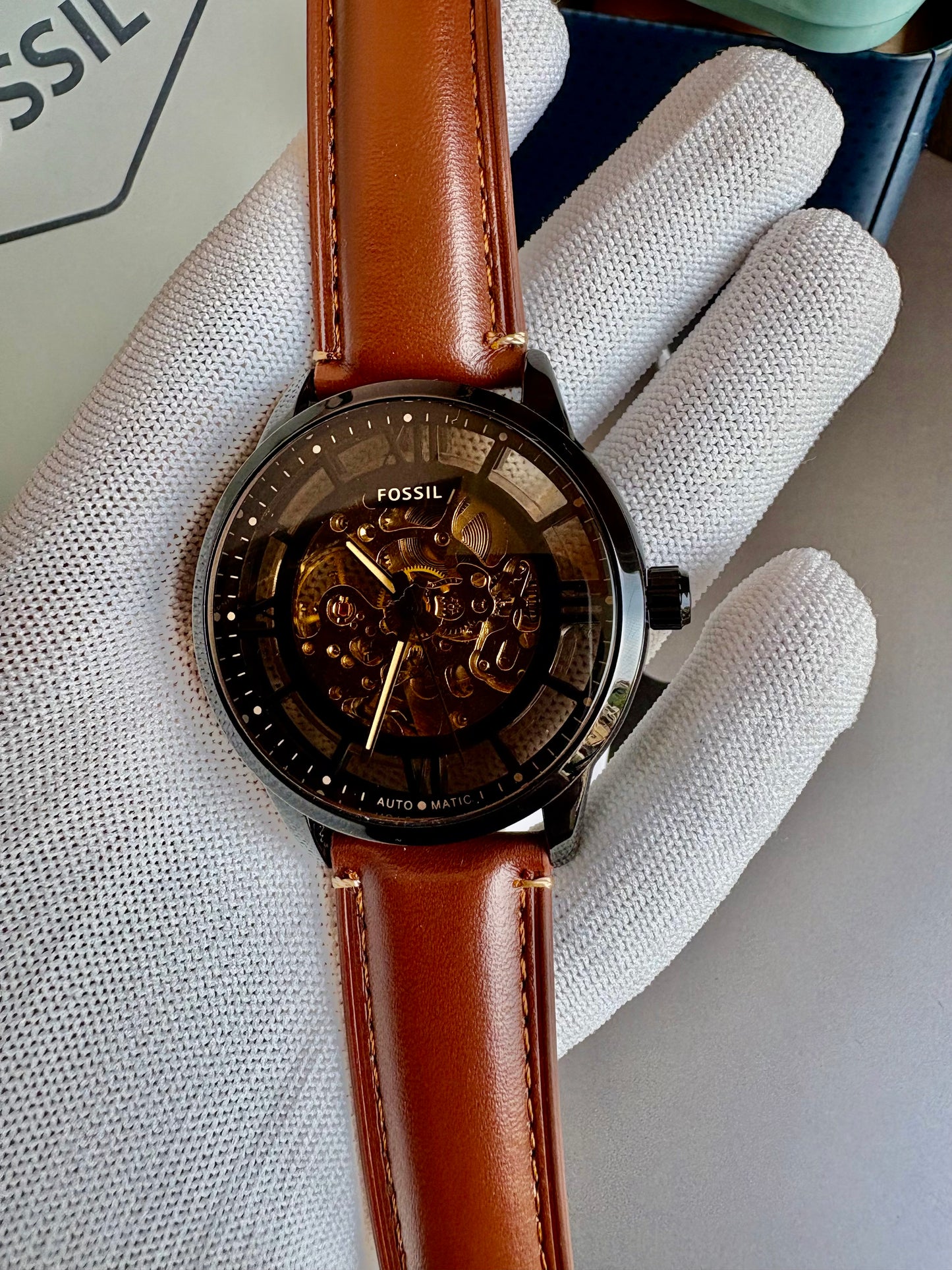 Fossil Townsman Automatic Men’s Watch Black Brown Gold