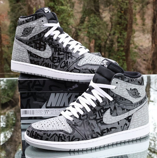 Nike Air Jordan Retro 1 High REBILLIONAIR Black Grey